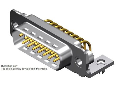 FCT from Molex FCT 9 Way Right Angle Panel Mount D-sub Connector Plug, 2.84mm Pitch, with Thread-In [F09P5G2-1002 / 1731090176]; 330-131