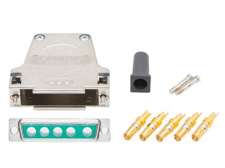 FCT from Molex, FCT Series D-Sub Connector Backshell For Use With D-Sub Connectors [FMK3G-5W5S-6198 / 1731140990]; 330-181