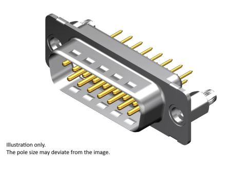 FCT from Molex FCT 25 Way Panel Mount D-sub Connector Plug, 2.84mm Pitch, with Thread-In [F25P1G2-0981 / 1731090427]; 330-188