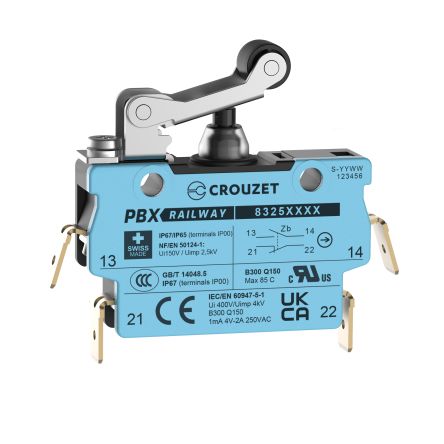 Crouzet Roller Lever Micro Switch, Screw Terminal, SPST, IP67 [83254213]; 333-913