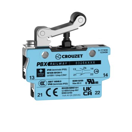 Crouzet Roller Lever Micro Switch, Screw Terminal, SPST, IP40 [83255023]; 333-916
