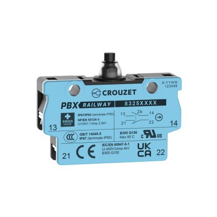 Crouzet Roller Lever Micro Switch, Screw Terminal, SPST, IP67 [83250220]; 333-920