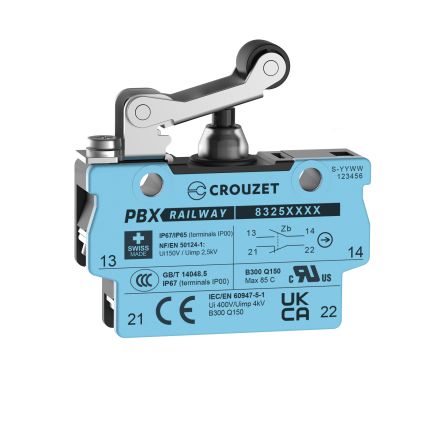 Crouzet Roller Lever Micro Switch, Screw Terminal, SPST, IP67 [83250223]; 333-922