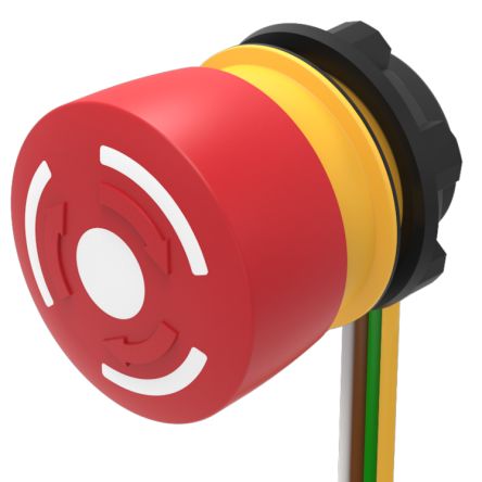 EAO Twist Release Emergency Stop Push Button, Panel Mount, 22.3mm Cutout, 1NC/1NO, IP65, IP66, IP67 [84-5230.0040]; 333-926