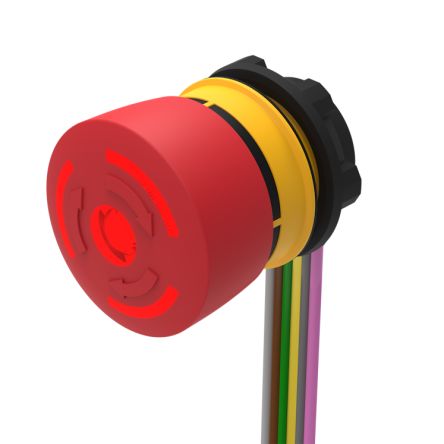 EAO Twist Release Illuminated Emergency Stop Push Button, Panel Mount, 22.3mm Cutout, 1NC/1NO, IP65, IP66, IP67 [84-5231.2B40]; 333-941