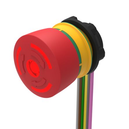 EAO Twist Release Illuminated Emergency Stop Push Button, Panel Mount, 22.3mm Cutout, 1NC/1NO, IP65, IP66, IP67 [84-5331.2B40]; 333-944