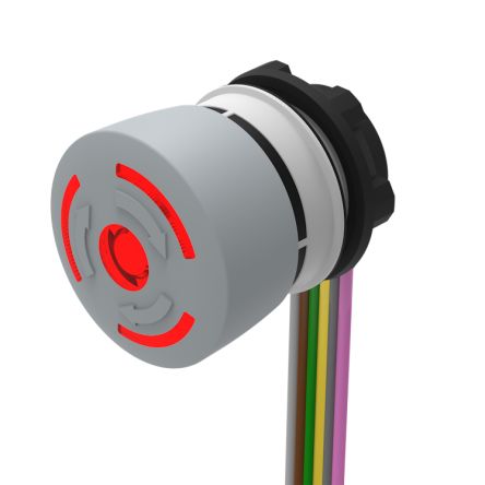 EAO Twist Release Illuminated Emergency Stop Push Button, Panel Mount, 22.3mm Cutout, 1NC/1NO, IP65, IP66, IP67 [84-6231.2B40]; 333-949