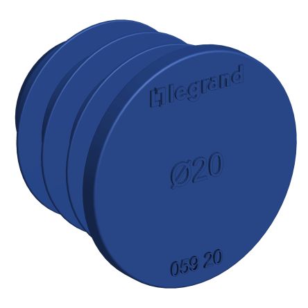 Legrand End Cap, Conduit Fitting, 16mm Nominal Size, Plastic, Blue IP40 rating [05920]; 333-957
