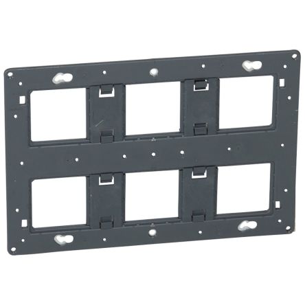 Legrand 080266 Grey Matte Metal Back Boxes, IP20, Flush Mount Mount, 6 Gangs, 2 x 6.2 x 8mm [080266]; 333-976