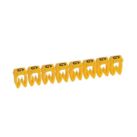 Legrand 038336 Cable Markers, Yellow, Pre-printed "G", 2.7 → 3.9mm Cable, for CAB3 REPERE, 038336 [038336]; 333-977