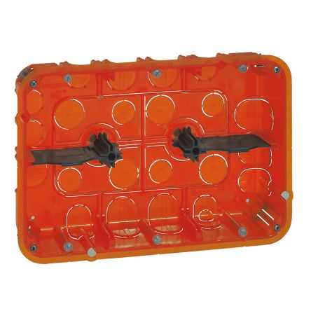 Legrand 080126 Orange Matte Plastic Back Boxes, IP20, Wall Mount, 2 Gangs, 213 x 142mm [080126]; 333-996