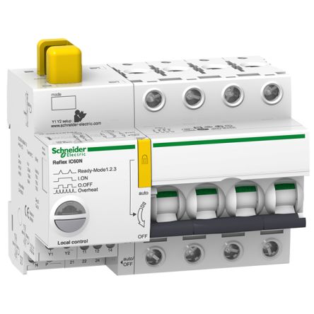 Schneider Electric A9C Acti9 Reflex MCB, 4P, 40A Curve B, 230V AC, 24V DC, 240 V Breaking Capacity [A9C61440]; 334-994