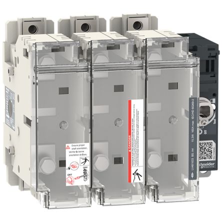 Schneider Electric Fuse Switch Disconnector, 3 Pole, 160A Max Current, 50kA Fuse Current [LV481633]; 335-269