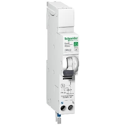 Schneider Electric RCBO, 6A Current Rating, 1P+N Poles, 30mA Trip Sensitivity, Type B, Resi9 Range [R9D87806]; 335-282