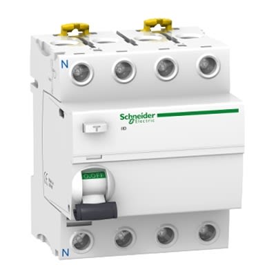 Schneider Electric A9R RCCB, 40A, 4 Pole, 300mA, Type A, 415V ac [A9R25440]; 335-373