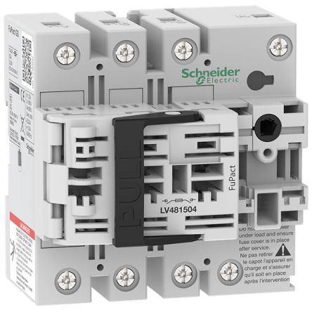 Schneider Electric Fuse Switch Disconnector, 4 Pole, 32A Max Current, 100kA Fuse Current [LV481504]; 335-418