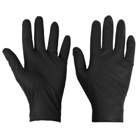 Supertouch PG-901 Black Powder-Free Nitrile Disposable Gloves, Size 7, 100Gloves per Pack [12771]; 335-572