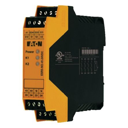 Eaton ESR5 EP-4010 Safety Relay 24V dc, Single Channel [EP-401060 ESR5-NO-41-24VDC]; 335-591