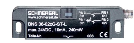 Schmersal BNS 36 Series Flush Magnetic Safety Switch, 24V dc, Reinforced Thermoplastic Housing, 2NC [BNS36-02ZG-ST-L]; 336-127