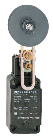Schmersal Z4V7H Series Roller Lever Switch, IP65, IP67, Plastic Housing, 230V ac ac Max, 4A Max [Z4V7H 336-11Z-M20-1058]; 336-158