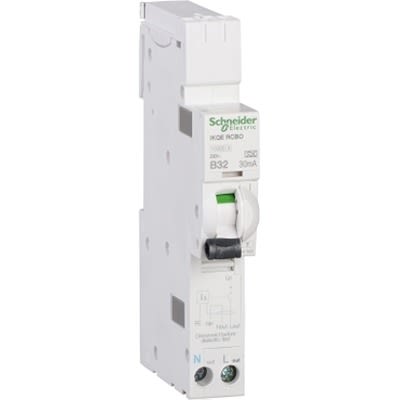 Schneider Electric RCBO, 32A Current Rating, 1P+N Poles, 30mA Trip Sensitivity, Type B, Acti9 Range [SEE132B03]; 336-588