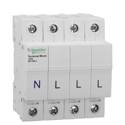 Schneider Electric Acti9 Terminal Block for use with Distribution Board [SE125L4]; 336-616