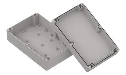 RS PRO Light Grey Polycarbonate General Purpose Enclosure, IP67, Light Grey Lid, 209.7 x 139.8 x 75mm [0]; 336-859