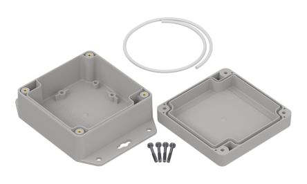 RS PRO Light Grey Polycarbonate General Purpose Enclosure, IP67, Flanged, Light Grey Lid, 90 x 90 x 45mm [0]; 336-904