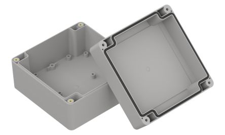 RS PRO Light Grey ABS General Purpose Enclosure, IP67, Light Grey Lid, 119.9 x 119.9 x 75mm [0]; 336-926