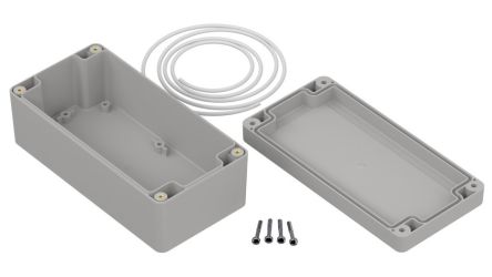 RS PRO Light Grey ABS General Purpose Enclosure, IP65, Flanged, Transparent Lid, 160 x 80 x 60mm [0]; 336-929