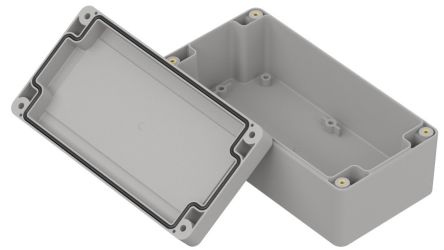 RS PRO Light Grey Polycarbonate General Purpose Enclosure, IP67, Light Grey Lid, 160 x 80 x 60mm [0]; 336-932