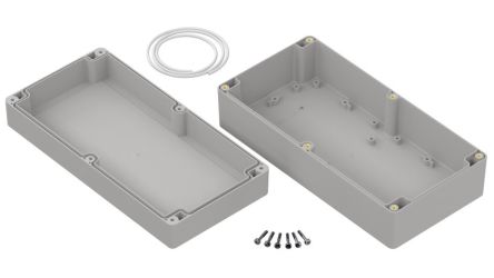 RS PRO Light Grey Polycarbonate General Purpose Enclosure, IP65, Light Grey Lid, 240.2 x 120.1 x 75mm [0]; 336-954