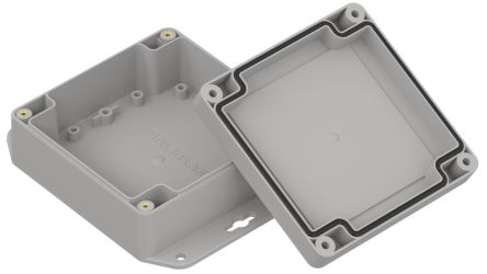 RS PRO Light Grey Polycarbonate General Purpose Enclosure, IP67, Flanged, Light Grey Lid, 105 x 105 x 45mm [0]; 336-959