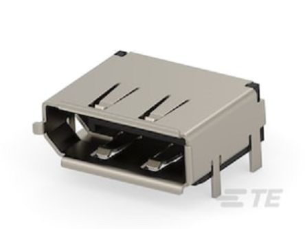 TE Connectivity Right Angle Through Hole Mount PCB Socket, 20-Contact, 0.5mm Pitch, Solder Termination [2498797-1]; 338-772