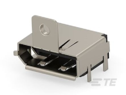 TE Connectivity Right Angle Through Hole Mount PCB Socket, 20-Contact, 0.5mm Pitch, Solder Termination [2498798-1]; 338-773