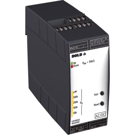 Dold Insulation Monitor, 400 → 600V ac/dc, DIN Rail [UH5892.11PS UH=AC/DC85-230V 50kOhm]; 339-003
