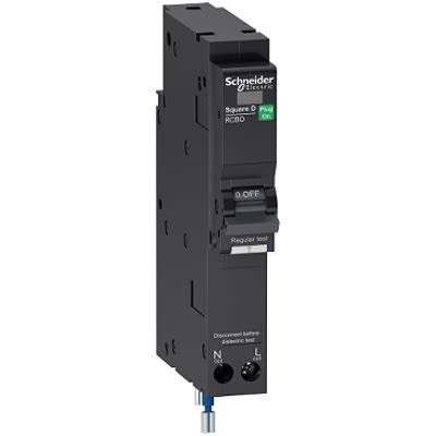Schneider Electric Square D QO120 MCB Mini Circuit Breaker, 1P + N, 20A Curve C, 240V AC, 10000 A Breaking Capacity [QO120C10RCBO30F]; 339-300