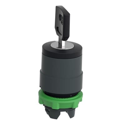 Schneider Electric Harmony XB5 3-position Key Switch Head, Spring Return Right to Centre, 22mm Cutout [ZB5AG05]; 339-328