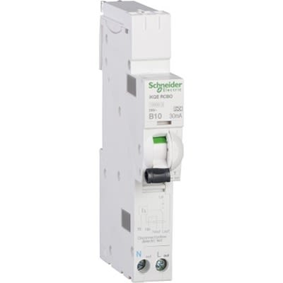 Schneider Electric RCBO, 10A Current Rating, 1P+N Poles, 30mA Trip Sensitivity, Type B, Acti9 Range [SEE110B03]; 339-509