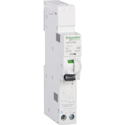 Schneider Electric RCBO, 10A Current Rating, 1P+N Poles, 30mA Trip Sensitivity, Type C, Acti9 Range [SEE110C03]; 339-786