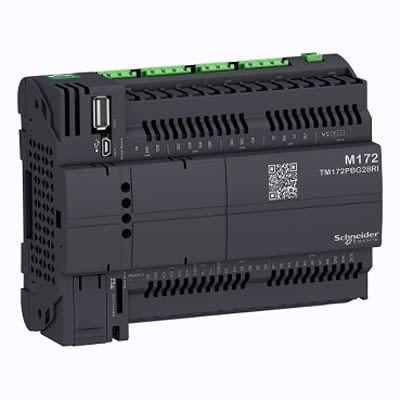 Schneider Electric Modicon M172 Series Controller for Use with HVAC Control, 24 V Supply, Relay Output, 16-Input, [TM172PBG28RI]; 339-796