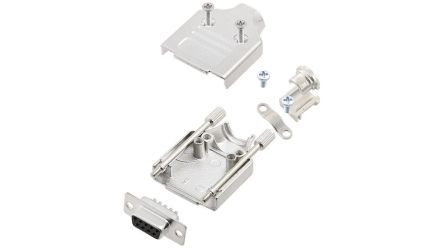 Encitech Connectors 6355 Series Zinc Top Entry D Sub Backshell, 9 Way [6355-0005-11]; 339-920