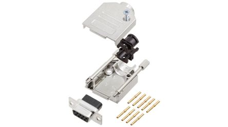 Encitech Connectors 6355 Series Zinc Top Entry D Sub Backshell, 9 Way [6355-0050-11]; 339-942