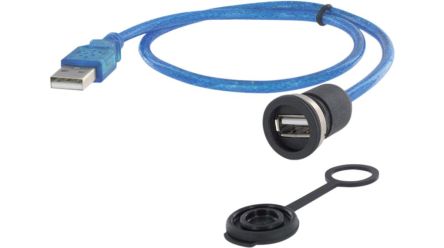 Encitech Connectors USB 2.0, Female M16 to Type A Plug, 0.5m [1310-1002-01]; 340-005