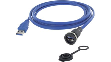 Encitech Connectors USB 3.0, Male M16 to Type A Plug, 1.5m [1310-1015-03]; 340-013
