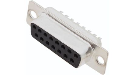 Encitech Connectors DB 15 Way Screw Mount Solder D-sub Connector Socket, 2.77mm Pitch [2101-0180-12]; 340-034