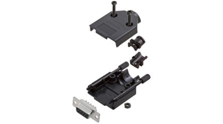 Encitech Connectors 6355 Series Plastic D Sub Backshell, 9 Way [6355-0032-11]; 340-079