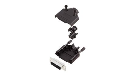 Encitech Connectors 6355 Series Plastic D Sub Backshell, 15 Way [6355-0032-12]; 340-081