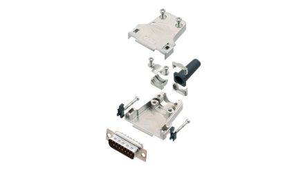 Encitech Connectors 6355 15 Way Side Entry Cable Mount Solder D-sub Connector Plug [6355-0044-02]; 340-098