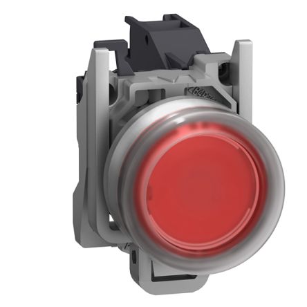 Schneider Electric Harmony Series Push Button Switch, Spring Return, Through Hole, 22mm Cutout, SPST, Red LED, 415V, [XB4BP482GEX]; 340-735